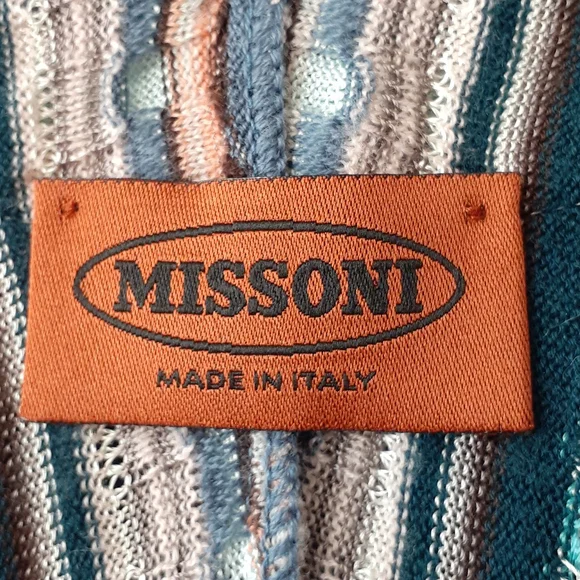 Masoni Tweed striped blouse blue pink size 46 us size 6 - Picture 6 of 9